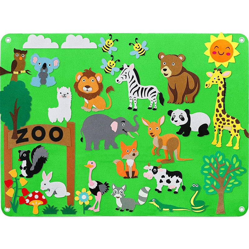 Interactive Felt Adventure Set for Children – Zoo, Farm, Underwater & Space Learning Play