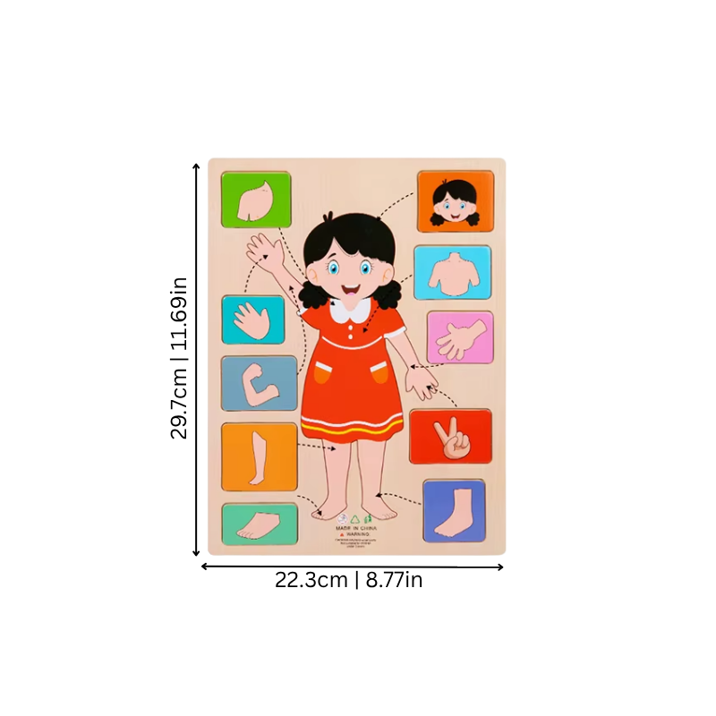 Body Puzzle – Montessori Human Body Wooden Puzzle for Hands-On Learning