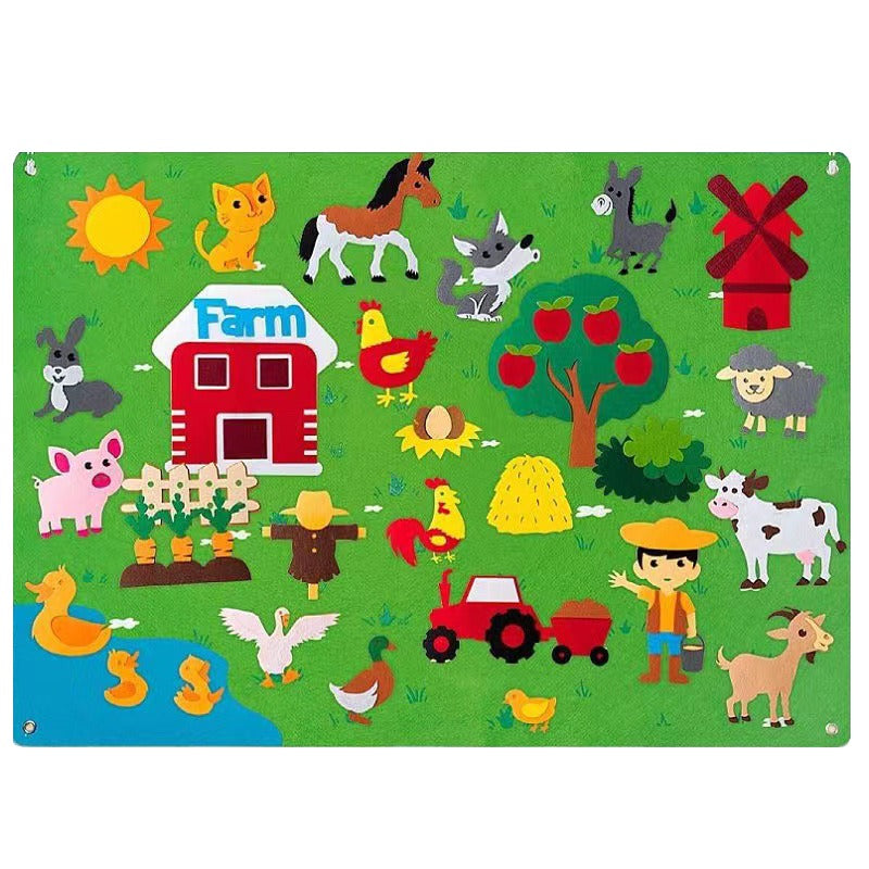 Interactive Felt Adventure Set for Children – Zoo, Farm, Underwater & Space Learning Play
