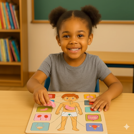 Body Puzzle – Montessori Human Body Wooden Puzzle for Hands-On Learning