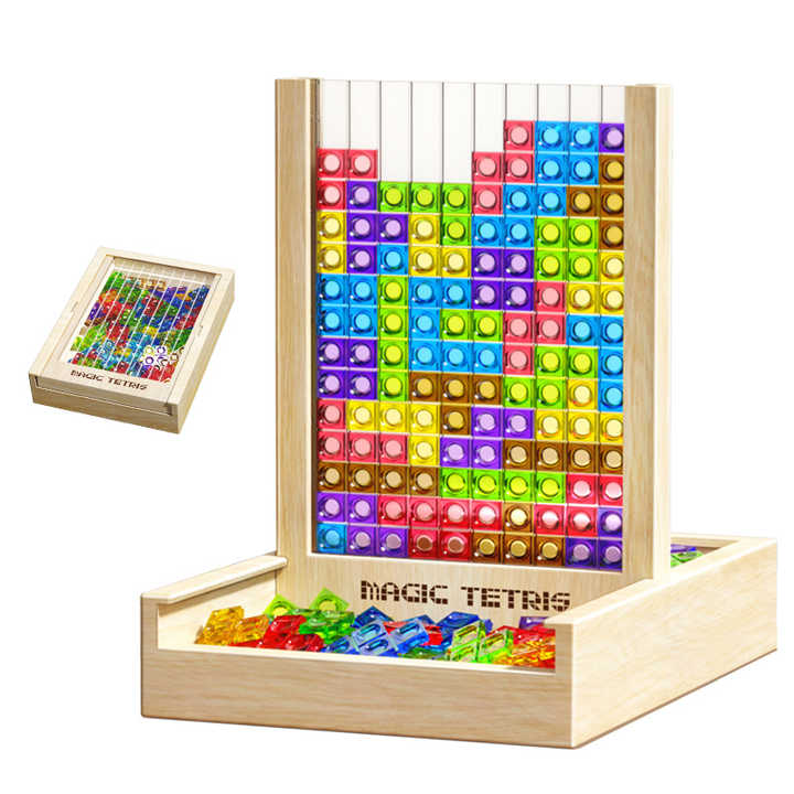 Magic Wooden Tetris Game – Creative Puzzle Fun for Kids &amp; Families