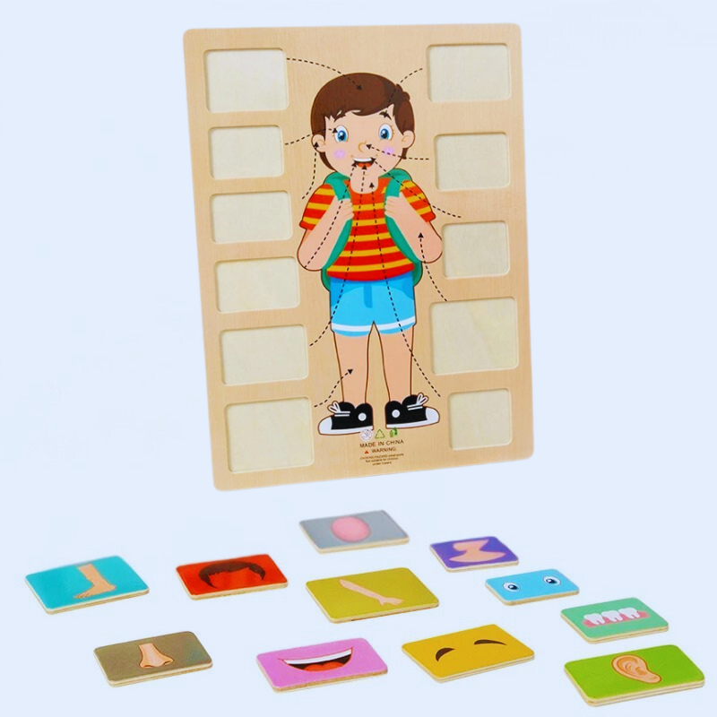 Body Puzzle – Montessori Human Body Wooden Puzzle for Hands-On Learning