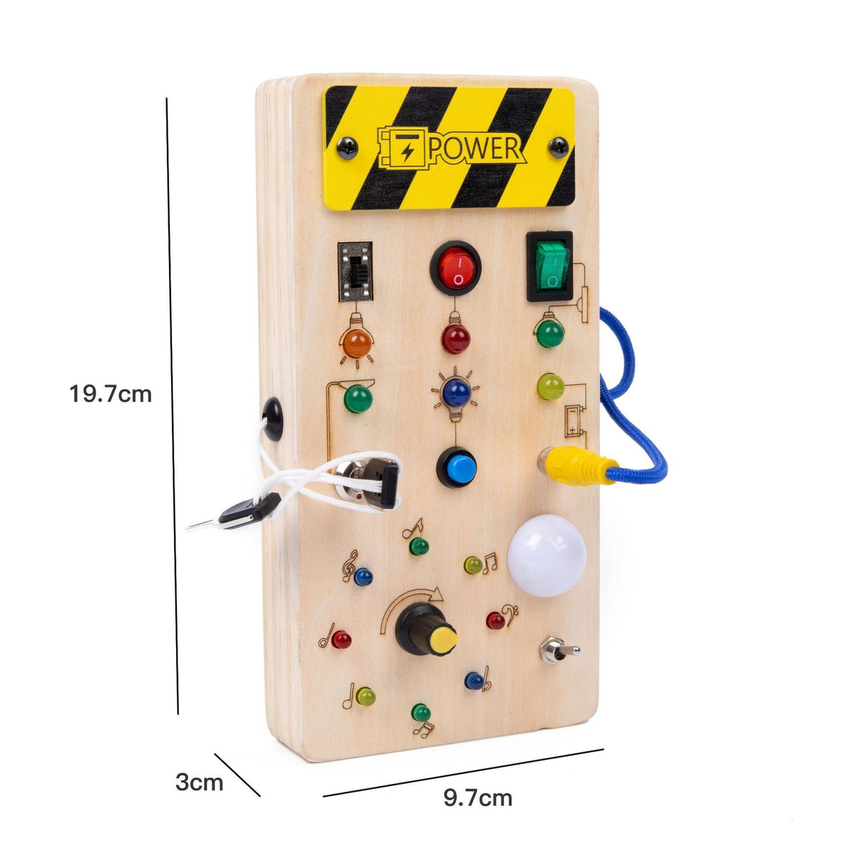 Montessori Wooden Activity Board – Learn Through Light, Switches & Curiosity