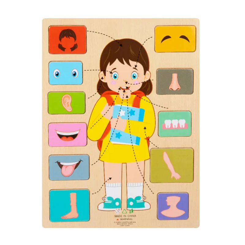 Body Puzzle – Montessori Human Body Wooden Puzzle for Hands-On Learning