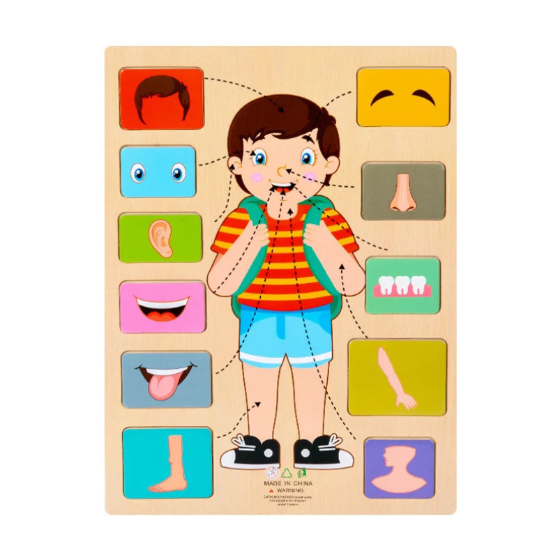 Body Puzzle – Montessori Human Body Wooden Puzzle for Hands-On Learning